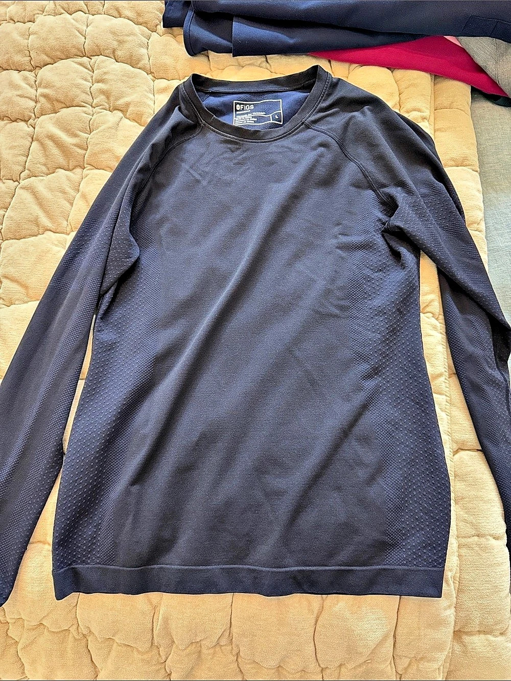 FIGS Salta Seamless Long-Sleeve Underscrub navy